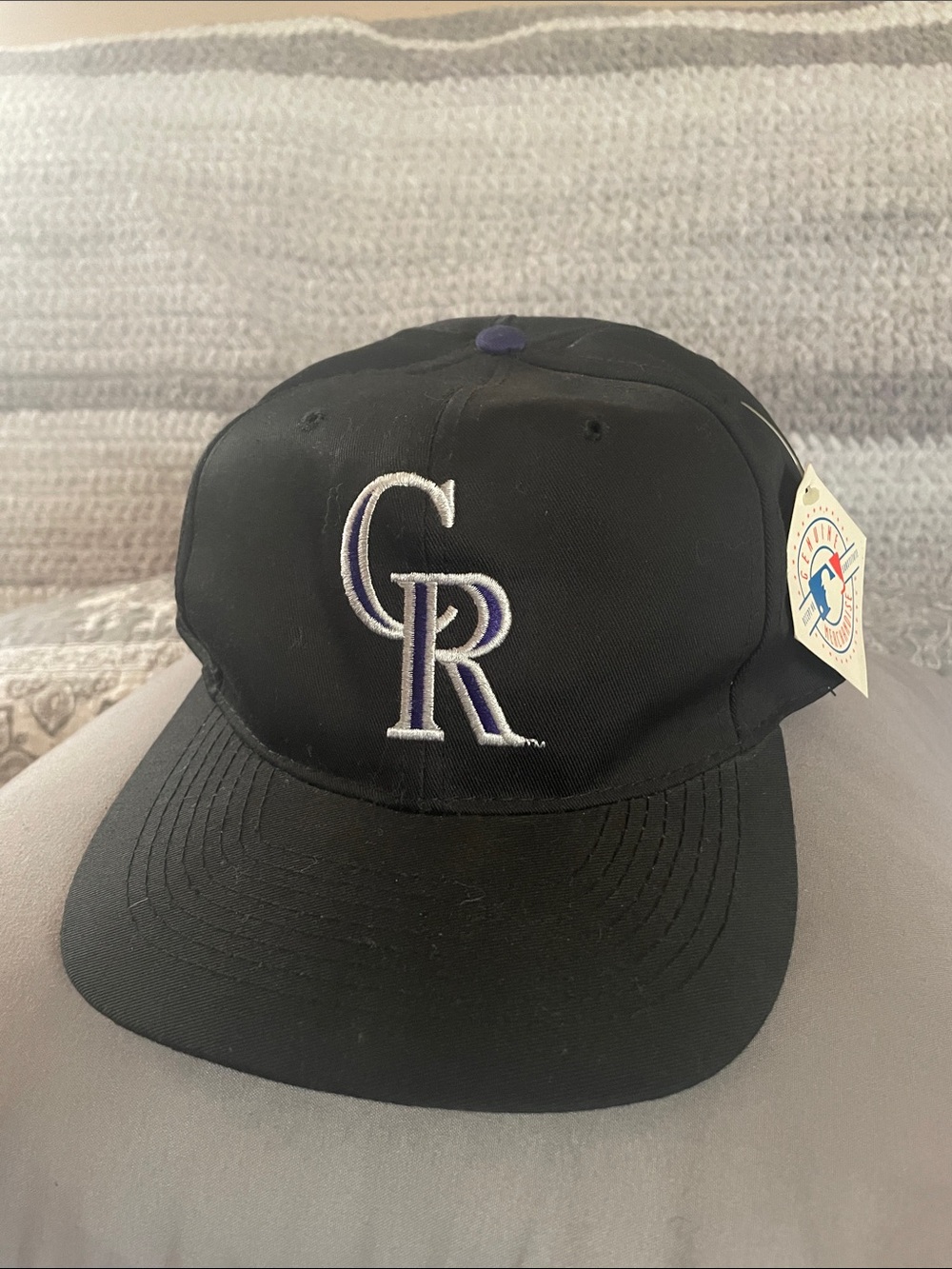 Vintage Colorado Rockies Black CR Logo SnapBack